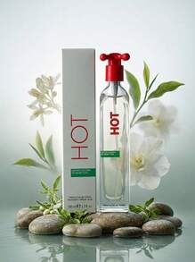 Benetton Hot Eau De Toilette Spray For Women EDT Perfume Perfumes 3.3oz/100ml Amber Girlfriend Wife Mother Friend Birthday Graduation Party Travel Camping Outdoors School Campus Trip Festivals Anniversary Office Winter Christmas Special Occasions, Party - EDT - View 1