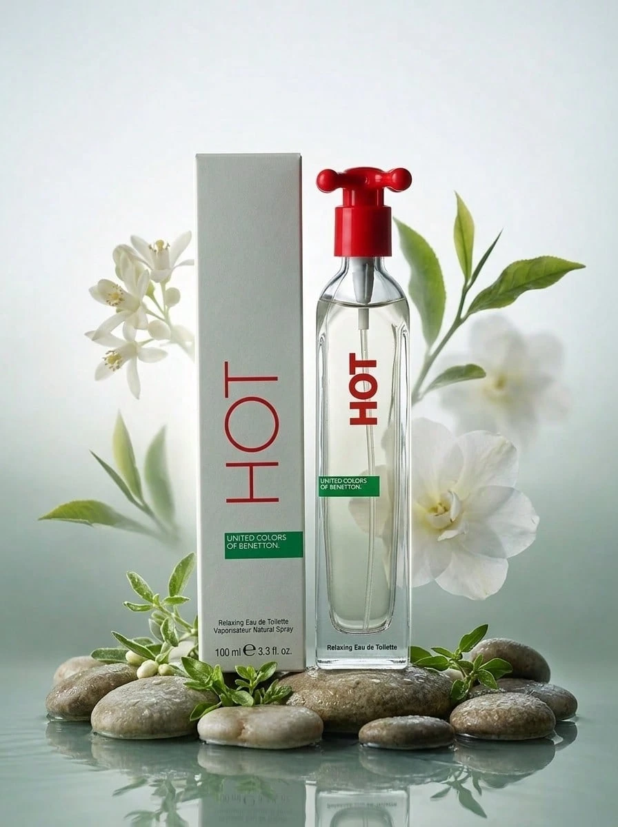 Benetton Hot Eau De Toilette Spray For Women EDT Perfume Perfumes 3.3oz/100ml Amber Girlfriend Wife Mother Friend Birthday Graduation Party Travel Camping Outdoors School Campus Trip Festivals Anniversary Office Winter Christmas Special Occasions, Party - EDT - View 1