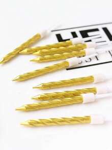 10/30/60pcs Birthday Candles, 10pcs/Box, Cake Decorations, Spiral Candles, Curved Candles, Gold Candles, Silver Candles, Twisted Candles, Arch Cake Candles, For Birthday, Wedding, Holiday, Party Supplies - View 4