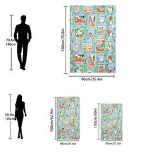 1pc Creative Floral & Cat Design Beach Towel - Quick Dry Super Soft Microfiber, Large Size Quick Dry Absorbent Beach Towel, Anti-Sand For Travel, Swimming Pool, Yoga, Gym, Beach Holiday Essential Gift (Single-Sided Print) - Multicolor - View 4