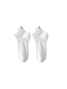 1/3/6 Đôi tất mắt cá chân bằng lụa băng thoáng khí, lưới thêu, tất ngắn mỏng co giãn unisex, tất thuyền màu trắng - Nhiều màu - Xem 25