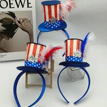 1pc 4th Of July Headband, Hat Shaped Party Decoration - Multicolor - View 2