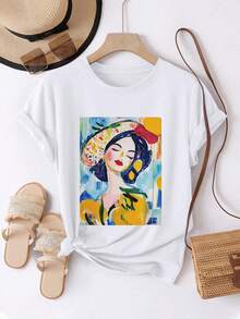 Women T-Shirts - [White] - View 12