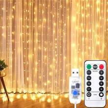 1 pieza Luces de cadena alimentadas por USB de 3M/6M, adecuadas para sala de estar, dormitorio, decoración de toda la casa - Cortina de luz USB - Ver 24