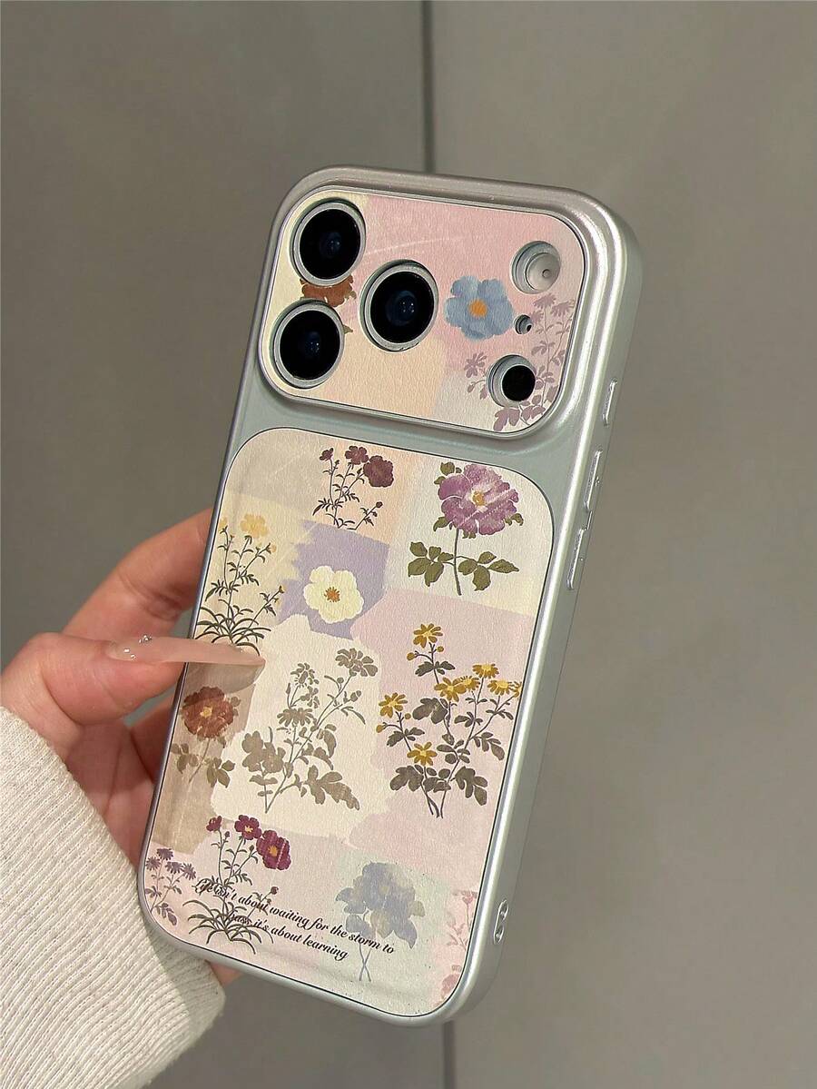 1個韓系INS多巴胺水彩花卉手機殼,適用於iPhone17/iPhone17 Pro Max/iPhone16 Pro Max/iPhone15 Pro/iPhone14/iPhone13/12/11,適合作為情人節、生日、母親節送給家人、朋友、姐妹、女友的禮物 - 粉色 - 查看 1