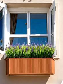 1 Bunch Artificial Outdoor Lifelike Lavender Flowers, Fake Baobab Tree Plastic Greenery, UV Resistant For Balcony, Window, Yard, Indoor Decoration, Hanging Basket, Home Garden Decor - Purple - View 6
