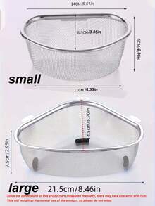 Triangular Stainless Steel Sink Strainer - Detachable Kitchen Waste Filter With Mesh Storage Basket, Easy To Clean, Suitable For Hanging And Standing In Kitchen, Kitchen Sink Drain Basket, Modern Kitchen Supplies, Durable Metal Construction - Multicolor - View 10