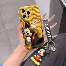This Disney Mickey Mouse Lanyard Phone Case Is Fully Covered In TPU Material. It's Shockproof, Lightweight, And Compatible With IPhone17/16/11/13/15/15 Plus/15 Pro/15 Pro Max/12/14 Pro Max/11 Pro Max/12 Pro/12 Pro Max/13. This Phone Case Makes A Popular Birthday Gift Or Business Gift; It's Durable, Stain- And Fingerprint Resistant, And Suitable For Both Men And Women. The Set Also Includes A Mickey Mouse Phone Case And A Mickey Mouse Plush Bracelet. It's A Perfect Gift For Friends And Family. This Stylish Phone Case Is Fun, Lightweight, And Durable. IPhone17 Pro Max Phone Case, Minnie Mouse Phone Case. - trắng - Xem 6