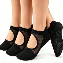 1/2/4 Pairs Women's Mesh Backless Non-Slip Yoga Socks, Indoor Floor Dance Socks - Multicolor - View 31