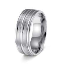 1pc 8mm Wide Customized Matte Stainless Steel Multi-Layer Ring, Personalized Jewelry For Men, Birthday Party Valentine's Day Gift, Engraved Name Available - Multicolor - View 58