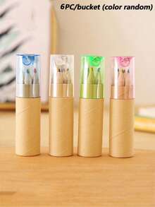 36 piezas Juego de lápices de colores cortos y creativos en tubo, mini lindos con sacapuntas incorporado, lápices de dibujo y colorear para estudiantes, adecuado para útiles escolares, regalos de papelería, surtido de colores aleatorios - por defecto - Ver 16
