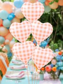 10 quả bóng bay hình trái tim kẻ sọc caro 18 inch, thích hợp trang trí tiệc cưới, sinh nhật, ngày Valentine, màu ngẫu nhiên. - Xem 8