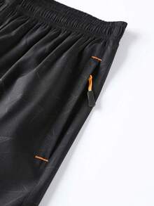 ALTZTAR Men's Geometric Print Drawstring Shorts, Quick-Dry Breathable Summer Casual Pants - Black - View 5