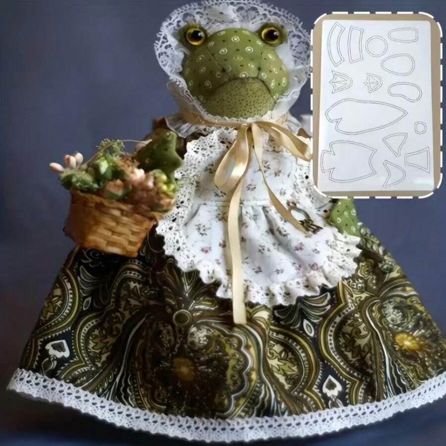 Frog Wearing Hat Template Ruler, Transparent Pre-Cut Sewing Template For Free Motion And Machine Quilting, Cute Frog Pattern Soft Template Reusable - Frog With a Hat - View 1