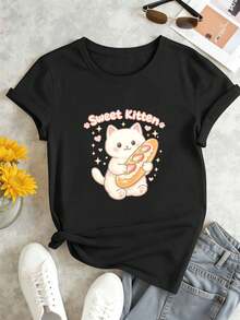 Women T-Shirts - Black - View 2