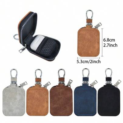 Vintage Suede Version Protective Case For AirPods Pro 3, Universal Zipper Pouch With Keychain