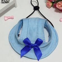 Mũ che nắng hở tai hình chó, mũ xô dễ thương dùng làm đạo cụ chụp ảnh cho chó Bichon Frise, chống tia UV. - Màu xanh nhạt - Xem 9