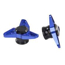 1 Pair CNC Aluminum Alloy Motorcycle Front Fork Cups | 3-In-1 Rotating Dart Spinner Handlebar Plugs & Rearview Mirror Hole Covers | Heavy Duty Universal Scooter Motorcycle Modification Accessories - A - View 7