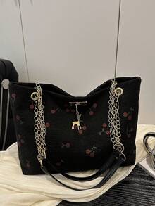 Large Capacity Handbag For Women, New Arrival Minimalist Commuting Shoulder Tote Bag - Black - View 7