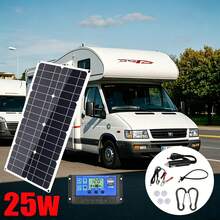 IAGREEA 25W Dual-Sided Portable Solar Panel, Suitable For RV/Camping, Supports 5V DC And USB Output, Optional 60A Controller, Can Charge Phones, Laptops, Power Banks During Daytime, 1pc/2pcs Available - Black - View 2