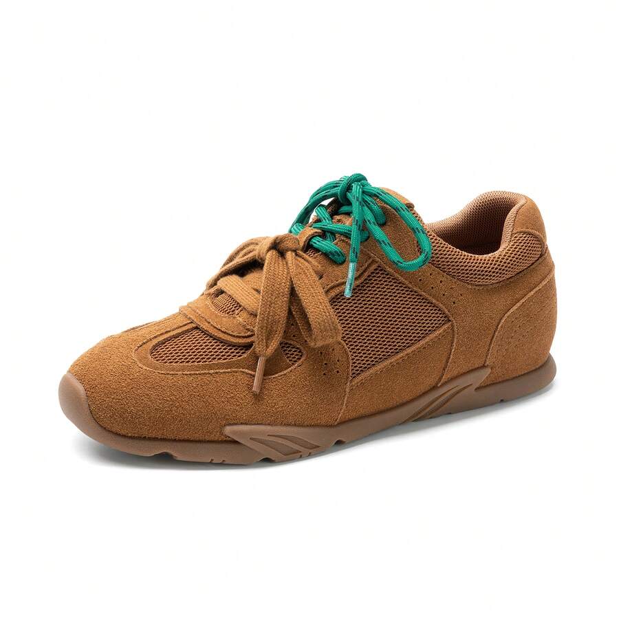 Women's Fashion Sneakers, All-Day Comfort Breathable Lightweight Vintage Casual Walking Athletic Shoes - 棕色 - 查看 1