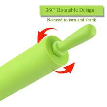 Rodillo de silicona antiadherente para masa de pastelería, rodillo de harina para Fondant, pastel, fideos, bola de masa, herramienta para hornear en la cocina, 32/30/43cm ZWFH - 22x4cm Verde - Ver 8