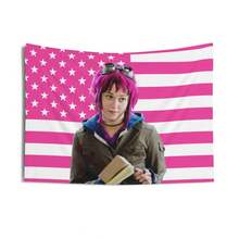 Ramona Wears Goggles Scott Pilgrim- Mary Elizabeth Winstead Tapestries, Ramona Flowers Pink Flag, Ramona Flowers Indoor Wall Tapestries - Trắng 1 cái - Xem 2