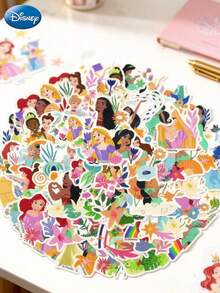 50 miếng dán công chúa Disney chính thức, có hình Cinderella, Aurora, Ariel, Belle, Jasmine, Mulan, Tiana, hình hoạt hình dễ thương, chống thấm nước, làm từ vinyl, thích hợp dán lên bình nước, laptop, điện thoại, máy tính, mũ bảo hiểm, xe hơi và trang trí hàng ngày. Món quà hoàn hảo cho người hâm mộ công chúa. - Nhiều màu - Xem 1
