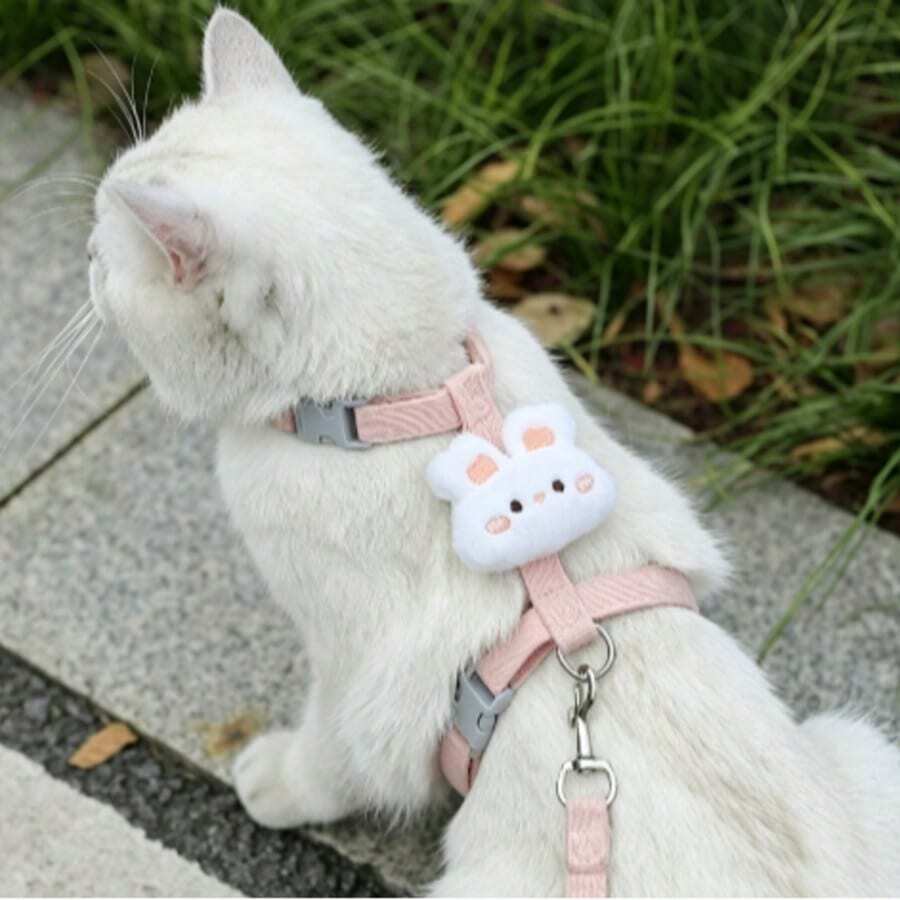 Arnés de gato tipo Y ajustable a prueba de fugas, Arnés de gato tipo I ajustable a prueba de fugas, Suministros para mascotas, Solo para uso de mascotas - Rosa - Ver 1