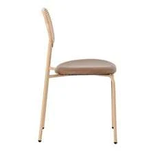 Set Of 6 Dining Chairs, Modern, Simple Leisure Chairs With Four Metal Legs, Rattan Leisure Chairs, Living Room And Bedroom Chairs, Brown - 棕色 - 查看 6