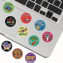 500pcs Musical Instrument Sticker Pack, Decorative Stickers For Phone Case, Fridge, Planner, Guitar, Helmet, Skateboard, Laptop - Musical Instruments - View 4