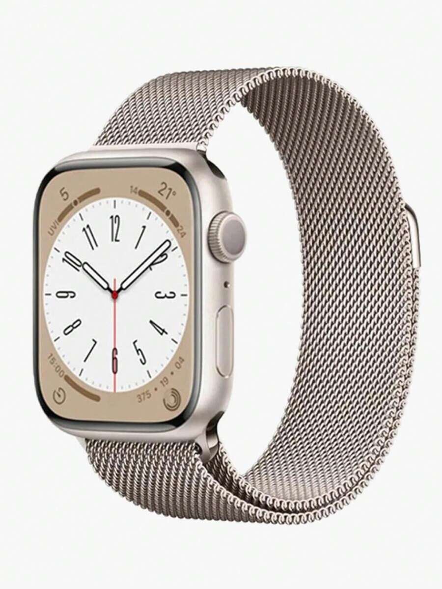 1条金属米兰尼斯表带，适用于 38mm、40mm、41mm、42mm、44mm、45mm、46mm、49mm，男女通用，不锈钢网状磁吸可调节表带，兼容 Ultra、Series 10、9、8、7、6、5、4、3、2、1、SE