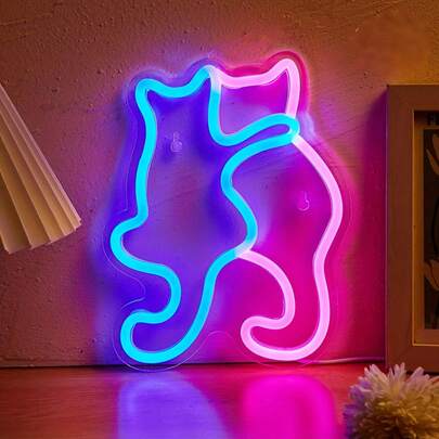 1 biển hiệu neon hình mèo – Tấm acrylic có dải đèn LED, dùng nguồn USB – Trang trí tường cho phòng ngủ, phòng khách – Hoàn hảo cho lễ hội, tiệc tùng, trang trí đám cưới.