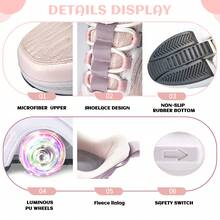 yousulun Roller Skates Shoes Multi-Functional Roller Skates,Sneakers And Roller Shoes 2-In-1 For Casual,Outdoor Activities,4 Retractable Wheels,Unique Gift. - Pink - View 3