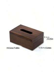 1pc Wooden Tissue Box, Tissue Box Cover, Napkin Holder, Rectangular Tissue Dispenser, Bathroom Tissue Storage Box, Desktop Tissue Rack, Christmas Gift, Home Decor, Bathroom Accessory - Multicolor - View 3