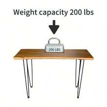 Solid Wood Coffee Table, 108 Cm, Rectangular Living Room Table In Industrial Design With Hairpin Metal Legs - Wood - View 10