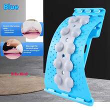 Chupete de columna Lumbar, tabla de masaje de espalda, corrección jorobada, estiramiento de columna Lumbar para aliviar la compresión nerviosa, soporte Lumbar - Azul - Ver 3