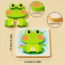 1 Set Animal-Shaped Progressive Puzzle Toy, Children's Animal Shape Color Recognition Learning Game, Cute Cartoon Image East-To Grasp Design Toy, Birthday Party Summer Easter Labor Mother's Day Children's Day Gifts For Boys Girls - Multicolor - View 2