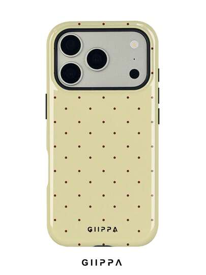 GIIPPA 1 chiếc ốp lưng điện thoại màu vàng nhạt phối họa tiết chấm bi đỏ tía cho iPhone 17 Pro Max, tương thích với iPhone 16 Pro Max, 15 Pro Max, 14 Pro Max, kiểu dáng Hàn Quốc thời trang và độc đáo, cũng phù hợp với các dòng 11/12/13/14/15/75 Pro Max Plus, thiết kế thanh lịch phù hợp cho cả nam và nữ, món quà lý tưởng cho bạn gái vào dịp Giáng sinh, Lễ tình nhân, Lễ Phục sinh, mùa cưới và sinh nhật.