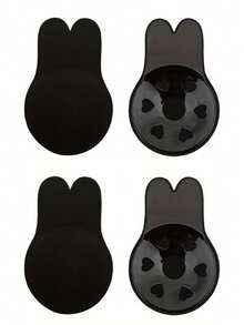 4pcs Reusable Bunny Ear Shaped Silicone Adhesive Nipple Covers - Multicolor - View 13