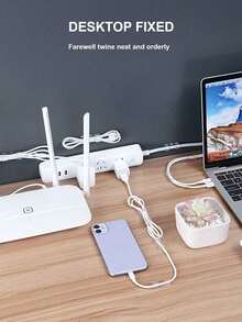 20/60 piezas Clips de cable transparentes, abrazaderas de cable autoadhesivas con pegamento fuerte, sin necesidad de perforar, adecuadas para pared, escritorio, hogar, gestión de cables de oficina, diseño minimalista - A - Ver 7