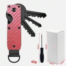 1 Pc Carbon Fiber & Metal Keychain, Aluminum Alloy Key Organizer, Key Holder, Best Gift For Men And Women - Multicolor - View 3