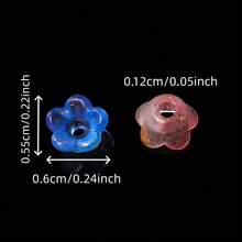 100 piezas de cuentas de lirio del valle con polvo de oro degradado, cuentas sueltas, accesorios de joyería DIY, pendientes de flor hechos a mano, materiales para collares - Multicolor - Ver 7