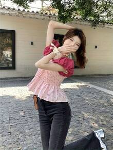 Women Tops - Rose Red - View 5