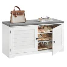VASAGLE Shoe Changing Stool - White - View 2