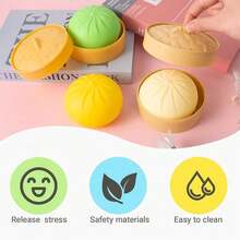 2 pièces/1 pièce Jouet anti-stress délicat en forme de ravioli 3D, une boule anti-stress molle en forme de ravioli se gonflant progressivement. Il s'agit d'un jouet anti-stress intéressant convenant à tous les groupes d'âge, idéal pour la décoration de bureau, le soulagement de l'anxiété, ainsi que pour les cadeaux de fêtes et de rentrée scolaire. - A - Voir 4