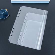 A5/A6/A7 genomskinliga dragkedjepåsar, 6-rings kuvertmapp för kassa, för budgethantering, vattentät A6 PVC-planeringsficka med lösblad - Genomskinlig - Visa 11