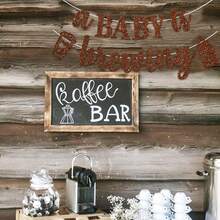 Baby Shower Banner A Baby Is Brewing Party Decoration Gender Reveal Glitter Garland Brown - Multicolor - View 5