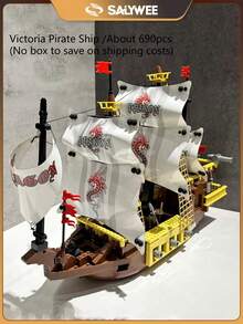 SALYWEE 3D Pirate Ship Puzzle,Building Blocks ,Classic Movie Ship Models,Legends Of The Nautical Age,Captain Jack,Family Interactive Toys,Assembly DIY Model,Creative Birthday Gift,Tabletop Game Toys - Multicolor - View 5