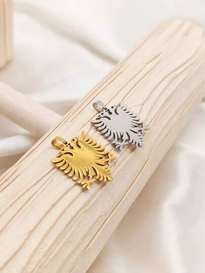 1/3pcs Casual Albanian Double-Headed Eagle Pendant Necklace, Unisex Daily Wear Accessory